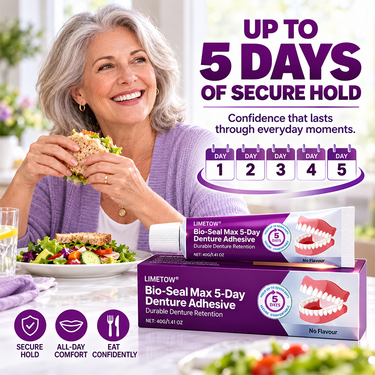 🏆𝐎𝐟𝐟𝐢𝐜𝐢𝐚𝐥 𝐔𝐒 𝐒𝐭𝐨𝐫𝐞🎉Over 100K+ Sold🔥LIMETOW® Bio-Seal Max 5-Day Denture Adhesive
