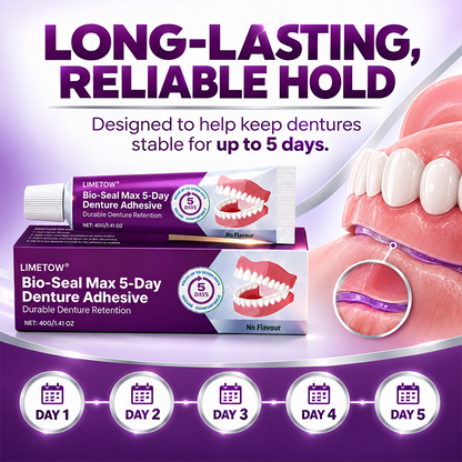 🏆𝐎𝐟𝐟𝐢𝐜𝐢𝐚𝐥 𝐔𝐒 𝐒𝐭𝐨𝐫𝐞🎉Over 100K+ Sold🔥LIMETOW® Bio-Seal Max 5-Day Denture Adhesive