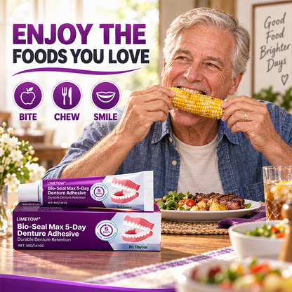 🏆𝐎𝐟𝐟𝐢𝐜𝐢𝐚𝐥 𝐔𝐒 𝐒𝐭𝐨𝐫𝐞🎉Over 100K+ Sold🔥LIMETOW® Bio-Seal Max 5-Day Denture Adhesive
