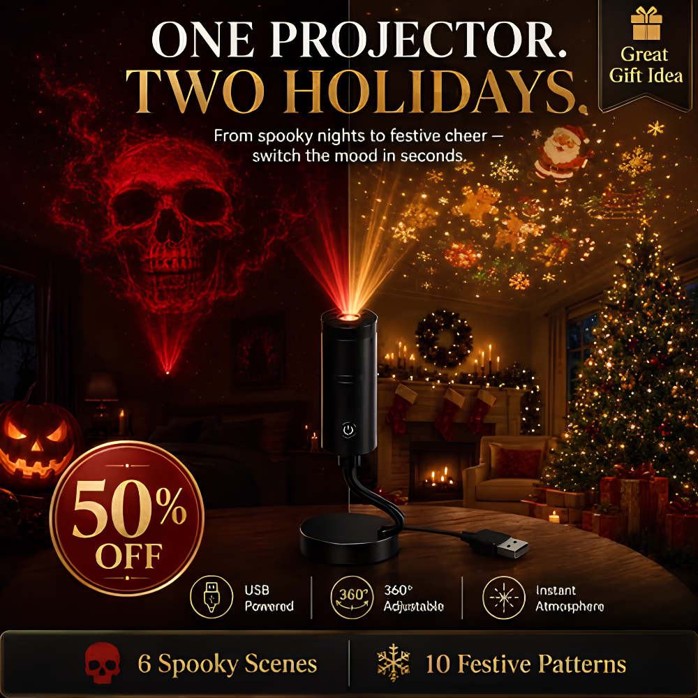 🎄👻 58,000+ Sold 🔥 Plug & Play HD Holiday Projector for Christmas & Halloween Decor