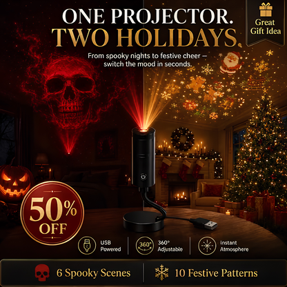 🎄👻 58,000+ Sold 🔥 Plug & Play HD Holiday Projector for Christmas & Halloween Decor