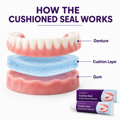 🔥100K+ SOLD🔥Dobshow® Bio-Seal Max 5-Day Denture Adhesive🦷💙