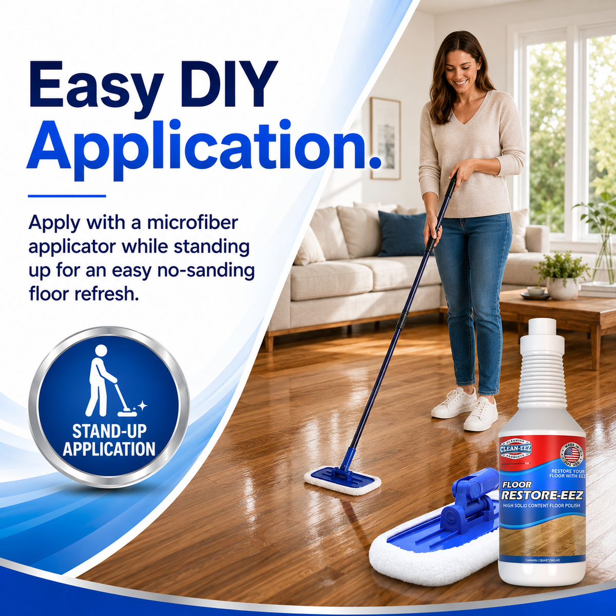Bring Tired, Dull Floors Back to Life — No Sanding, No Refinishing.