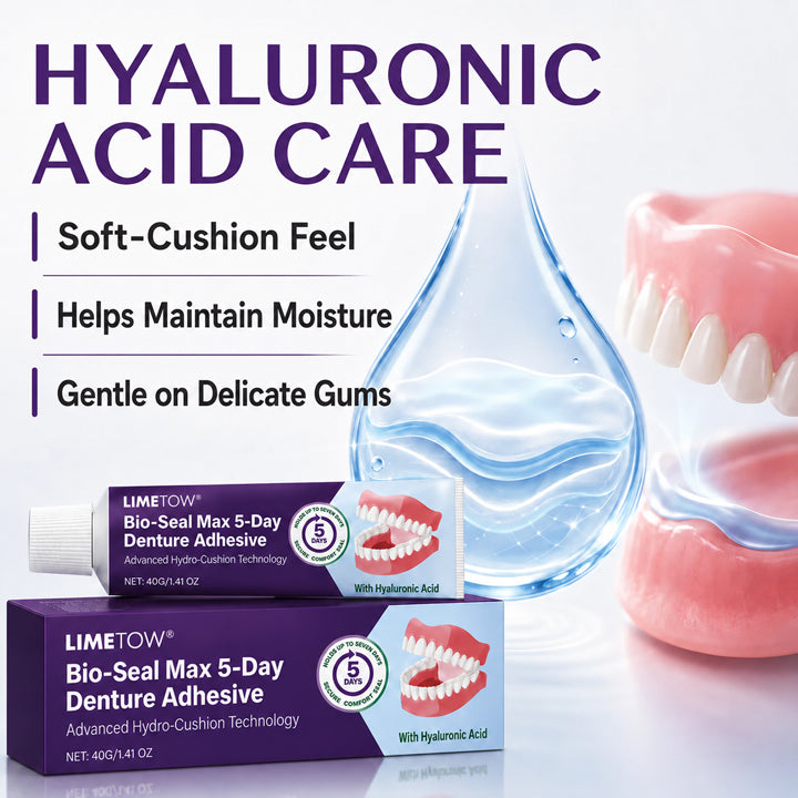 🔥100K+ SOLD🔥LIMETOW® Bio-Seal Max 5-Day Denture Adhesive🦷💙
