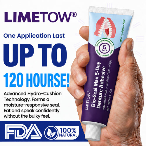 🔥100K+ SOLD🔥LIMETOW® Bio-Seal Max 5-Day Denture Adhesive🦷💙
