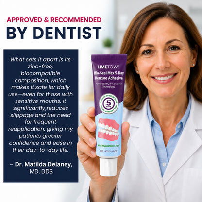 🔥100K+ SOLD🔥LIMETOW® Bio-Seal Max 5-Day Denture Adhesive🦷💙