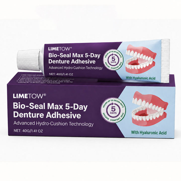 🔥100K+ SOLD🔥LIMETOW® Bio-Seal Max 5-Day Denture Adhesive🦷💙