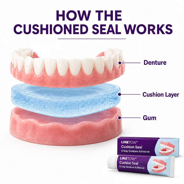 🔥100K+ SOLD🔥LIMETOW® Bio-Seal Max 5-Day Denture Adhesive🦷💙