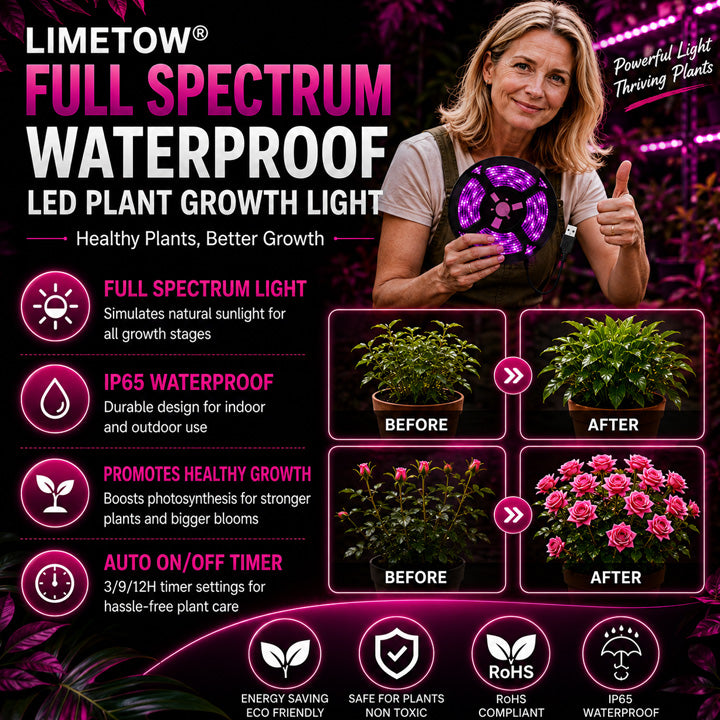 LIMETOW® Full Spectrum Waterproof LED Plant Growth Light