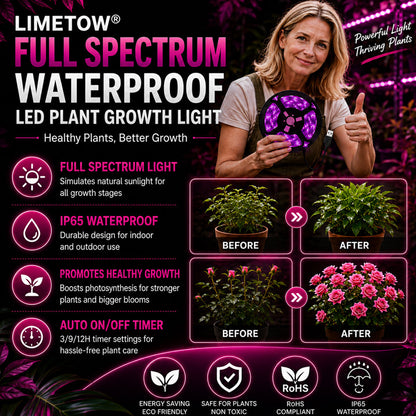 LIMETOW® Full Spectrum Waterproof LED Plant Growth Light